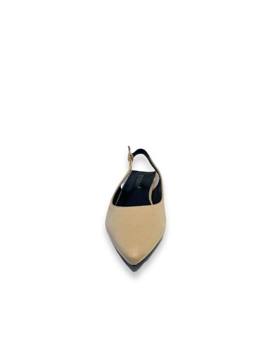 Mocassini & Scarpe Basse Primi Tacchi | Yamila - Scarpa Donna Ballerina Punta Tacco Basso Elegante Beige