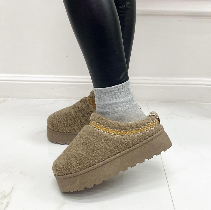 Eskimo Boots Primi Tacchi | Yoghy - Stivaletto Donna Scarpa Pelliccia Gomma Alta Casual Caldo Khaki