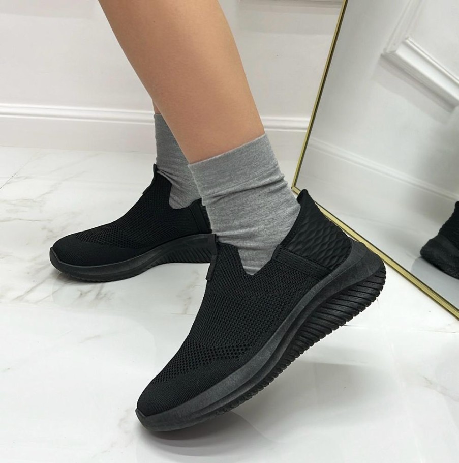 Sneakers Primi Tacchi | Madison - Sneakers Slip On Donna Scarpe Casual Comode Nero