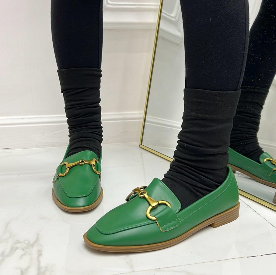 Mocassini & Scarpe Basse Primi Tacchi | Tansy - Mocassino Donna Scarpa Gioiello Casual Elegante Verde