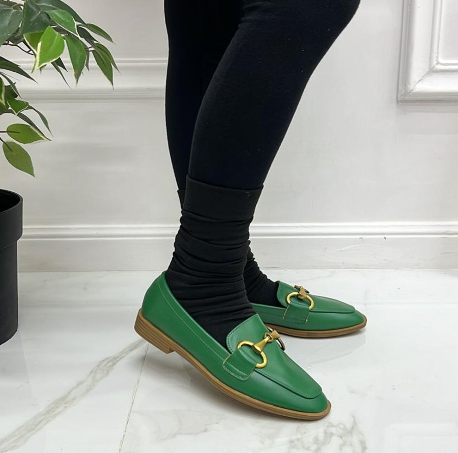 Mocassini & Scarpe Basse Primi Tacchi | Tansy - Mocassino Donna Scarpa Gioiello Casual Elegante Verde