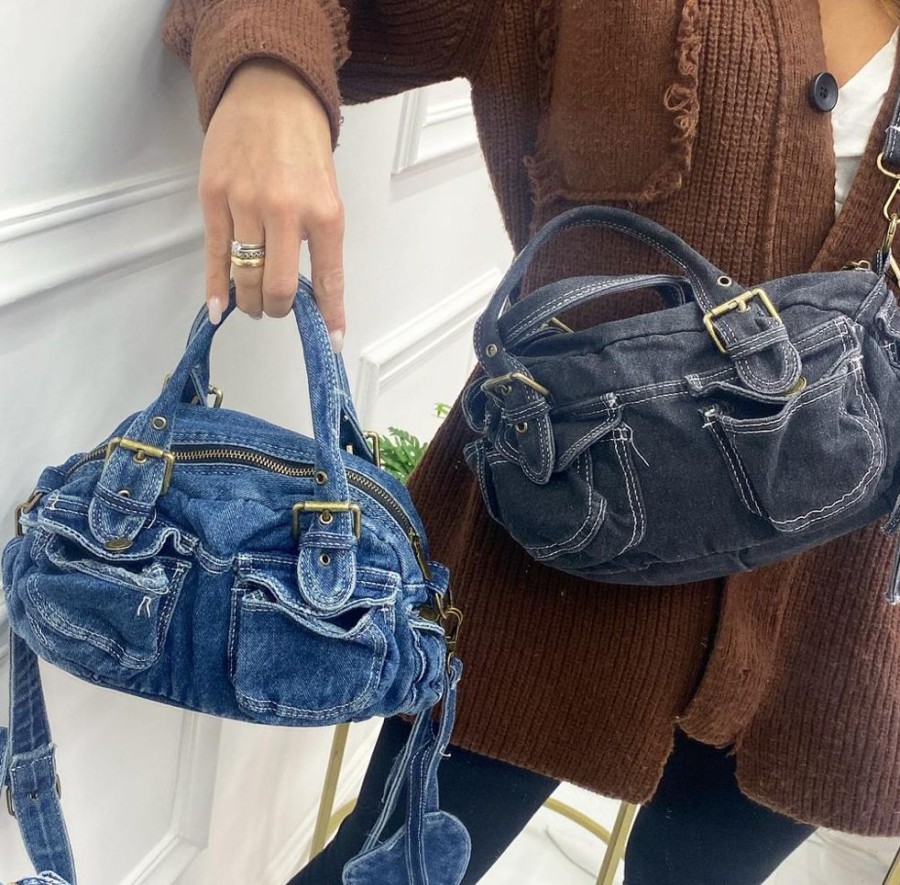 Borse Primi Tacchi | Denim -Borsa A Mano E Tracolla