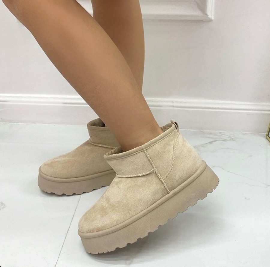 Eskimo Boots Primi Tacchi | Yumi - Stivaletto Eskimo Boots Gomma Alta Beige