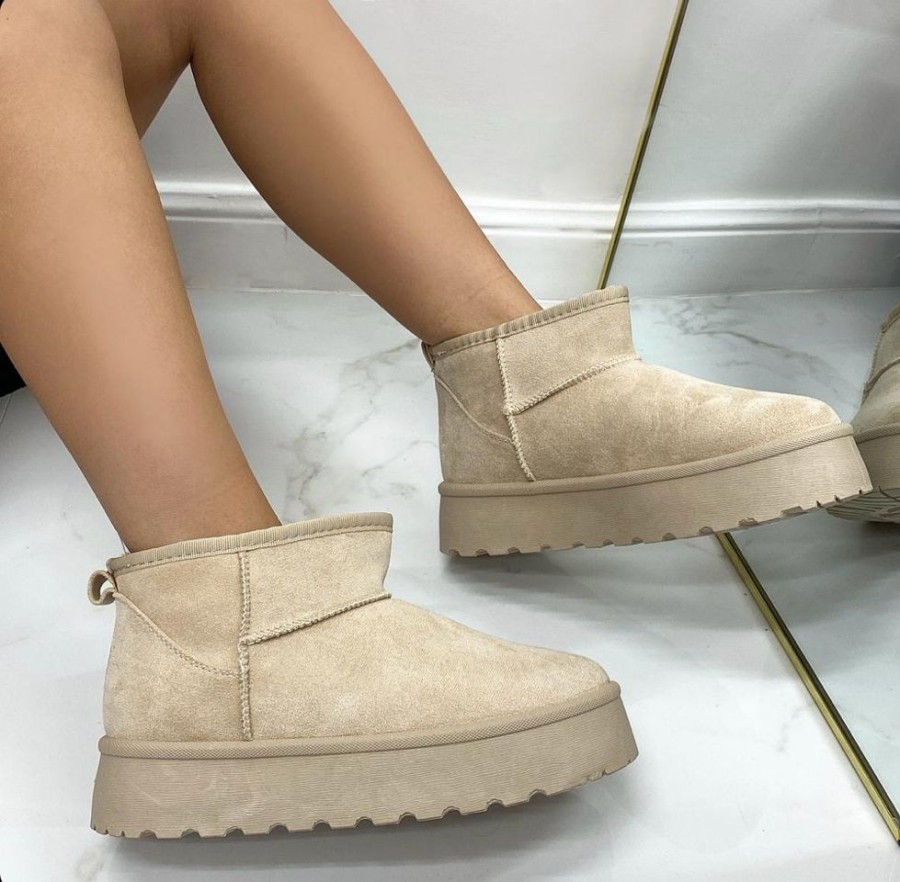 Eskimo Boots Primi Tacchi | Yumi - Stivaletto Eskimo Boots Gomma Alta Beige