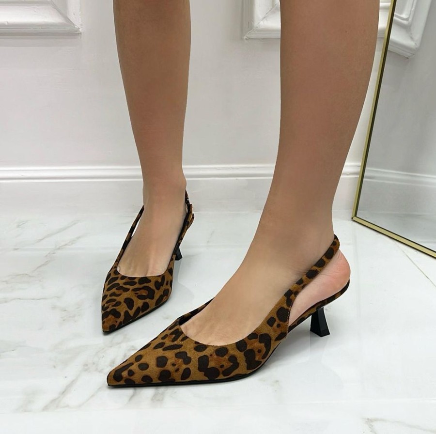 Decollete Primi Tacchi | Elsa - Decollete Donna Scarpe Tacco Punta Casual Elegante Leopardato