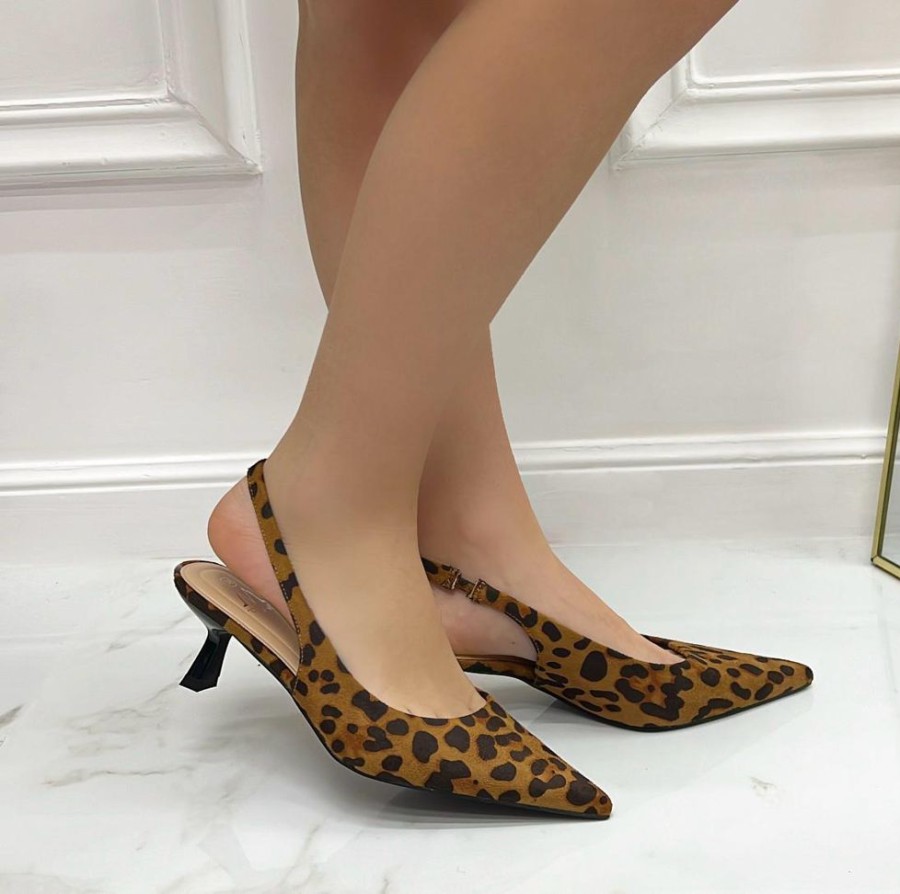 Decollete Primi Tacchi | Elsa - Decollete Donna Scarpe Tacco Punta Casual Elegante Leopardato