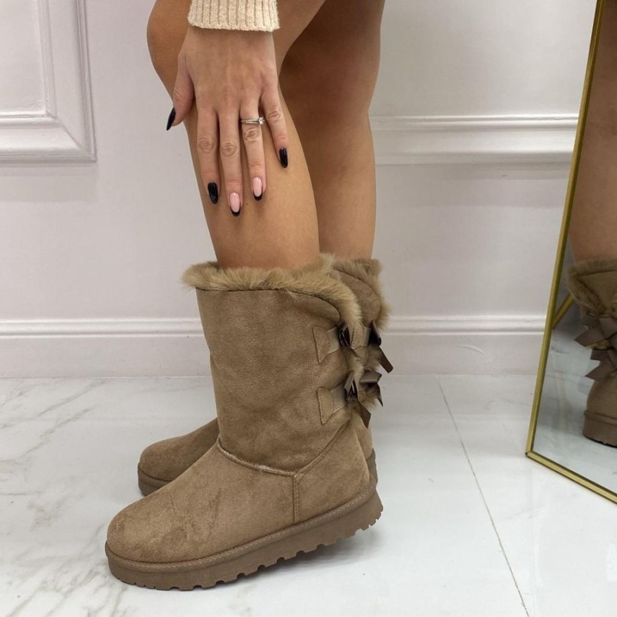 Eskimo Boots Primi Tacchi | Texy - Stivaletto Eskimo Boots Fiocchi Comodo Khaki