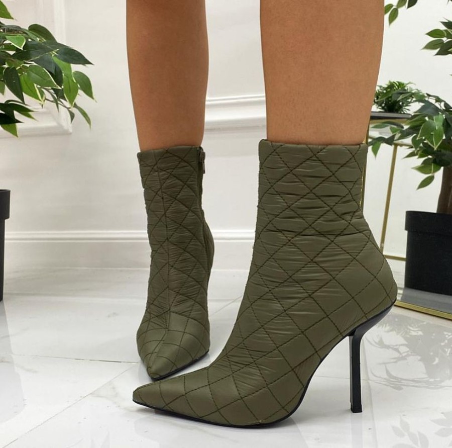 Sandali Con Tacco Primi Tacchi | Melissa -Stivaletto Donna Punta Tacco Casual Elegante Verde