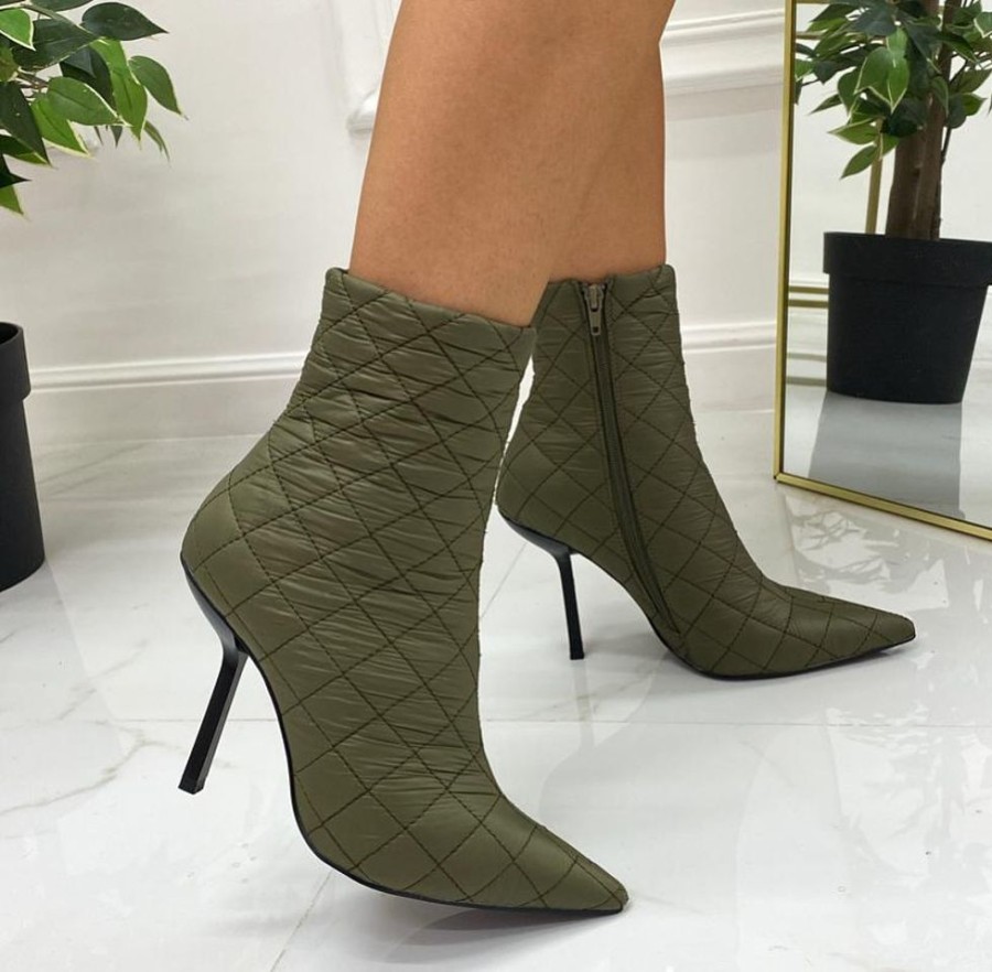 Sandali Con Tacco Primi Tacchi | Melissa -Stivaletto Donna Punta Tacco Casual Elegante Verde